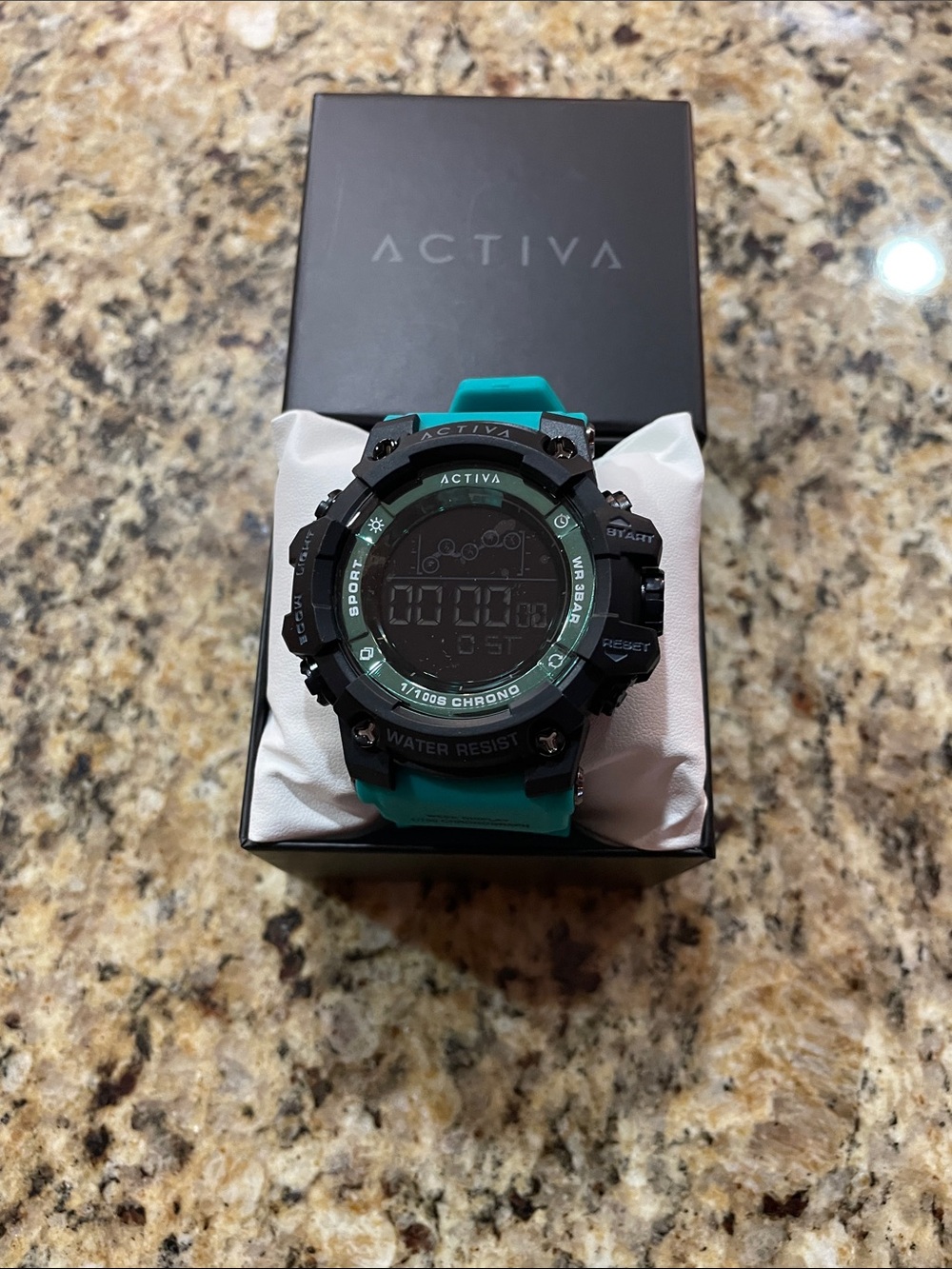 Activa Teal and Black Digital Sport Watch